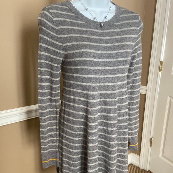 Philosophy Gray Striped Long Sleeve Cashmere blend Sweater Dress XS - Picture 5 of 9